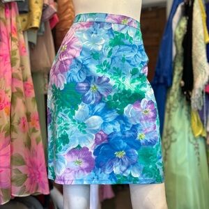 Vintage Art Floral Skirt